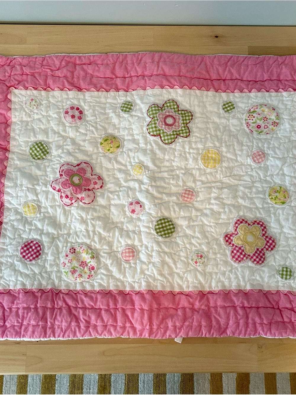 Pottery Barn Kids Floral Patchwork Pink Baby Sham - 100% Cotton vintage